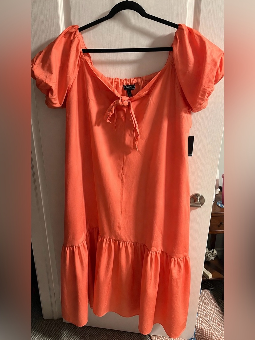 ELOQUII + Coral + Cotton + Puff Sleeve + Maxi Dress + Size 20 + NWT